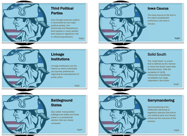 "The Thoughtful Politician" flash cards / vocabulary government review