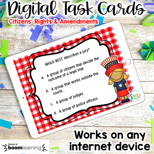Citizen's Rights & Amendments DIGITAL Task Cards | DISTANCE LEARNING