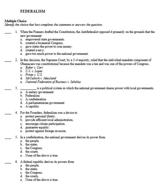 Federalism Lesson Bundle