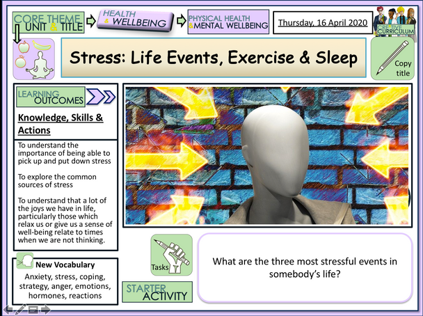 Stress Life Events Exercise and Sleep