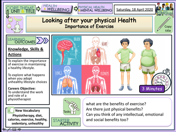 Physical Health and Wellbeing Lesson