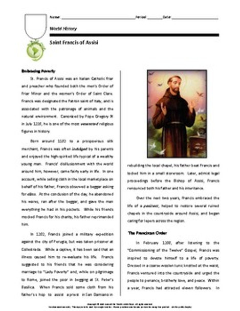 Biography: St. Francis of Assisi
