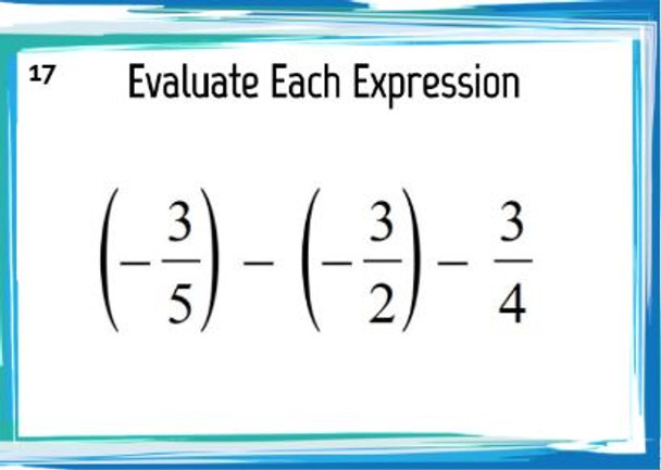 Adding and Subtracting Improper Fractions: GOOGLE Slides - 20 Problems