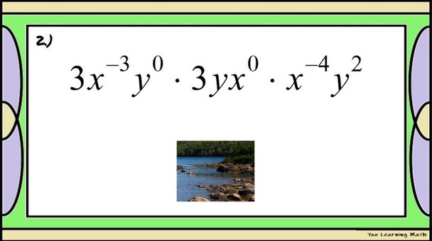 Applying the Properties of Exponents - Google Slides Picture Puzzle - 20 Problems