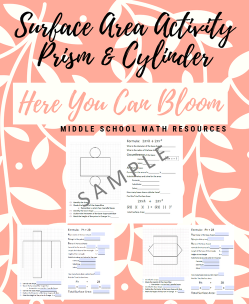 Surface Area Activity - from Nets to Formulas DISCOVERY