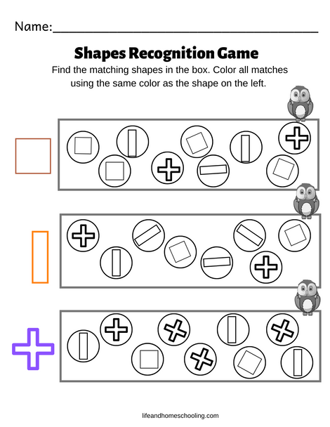 Shapes recognition game