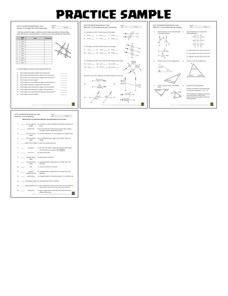 Parallel & Perpendicular Lines (Geometry - Unit 3)