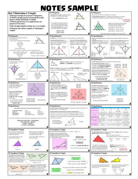 Relationships in Triangles (Geometry - Unit 7)