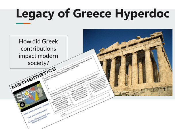 Legacy of Ancient Greece Hyperdoc: Interactive Webquest