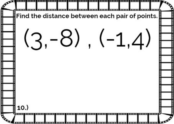 Using the Distance Formula: Google Slides - 20 Problems