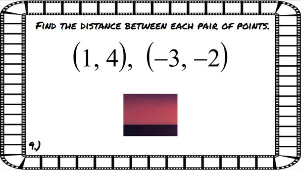 Using the Distance Formula: Google Slides Picture Puzzle - 20 Problems