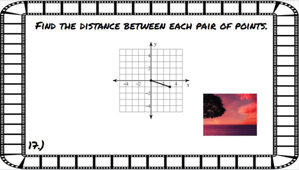 Using the Distance Formula: Google Slides Picture Puzzle - 20 Problems