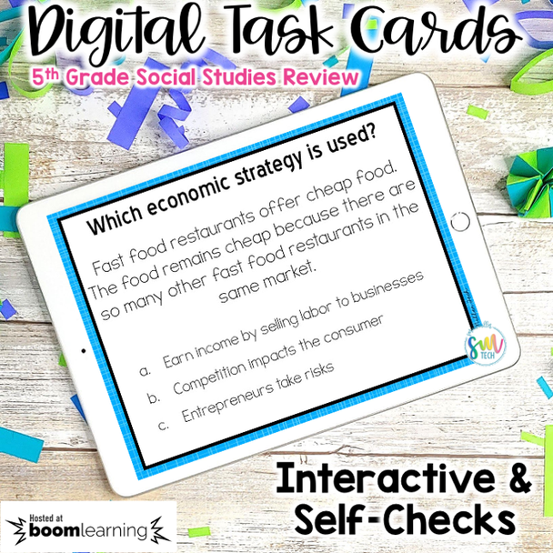 Social Studies Review DIGITAL Task Cards | Boom Cards | Distance Learning