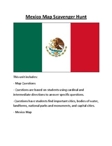 Mexico Map Scavenger Hunt