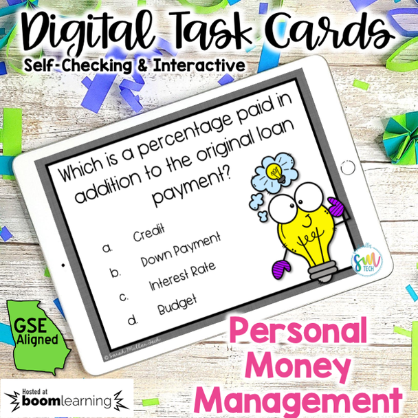 Personal Money Management DIGITAL Task Cards | DISTANCE LEARNING
