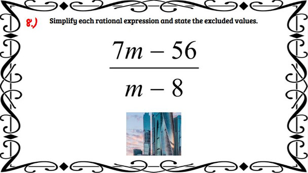 Simplifying Rational Expressions - Google Slides Picture Puzzle - 16 Problems