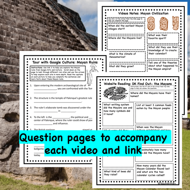 Virtual Field Trip to Ancient Mayans PDF and Digital Versions