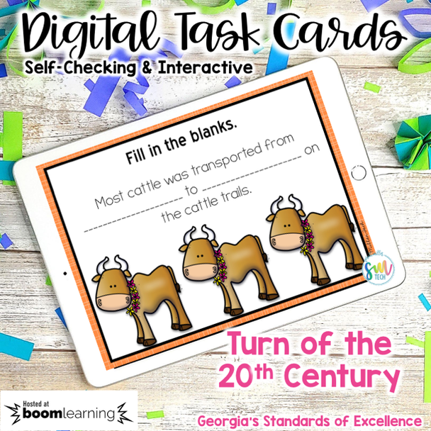 Turn of the Century DIGITAL Task Cards | DISTANCE LEARNING | SS5H1