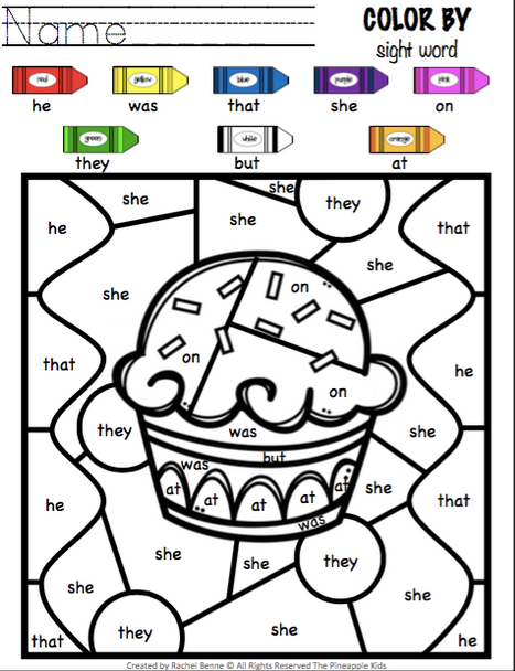 Color By Sight Word | Dolch Primer Sight Words