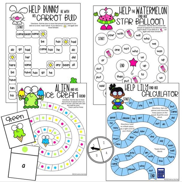 Sight Word Board Games (Fry & Dolch List)