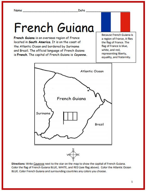 Color and Learn Geography - French Guiana