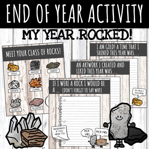 End of Year Reflection Journal - Rock Science Theme