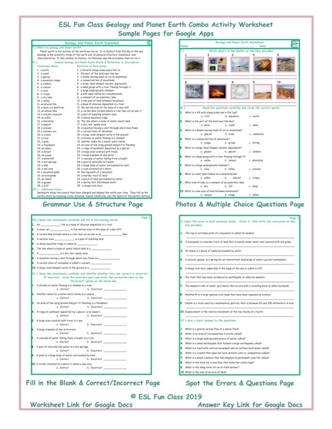 Geology and Planet Earth Interactive Worksheets for Google Apps LINKS