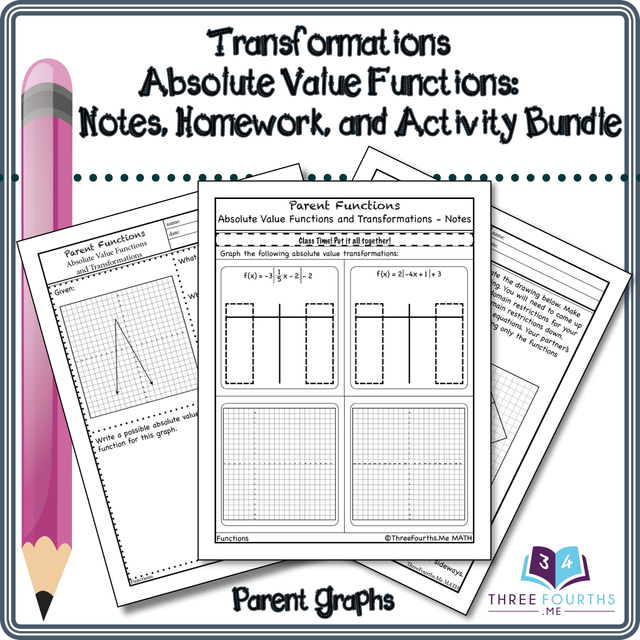 Absolute Value Function Transformations Bundle - Amped Up Learning