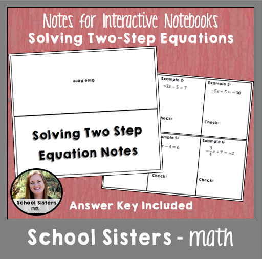 Two Step Equations Notes for Interactive Notebooks - Amped Up Learning