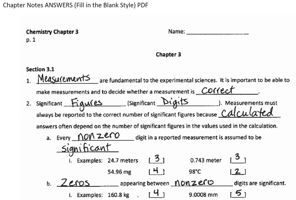 Scientific Measurement (Chemistry Ch 3 - Bundled Lesson)