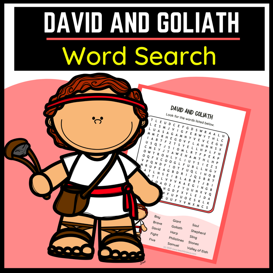 David and Goliath Bible Word Search
