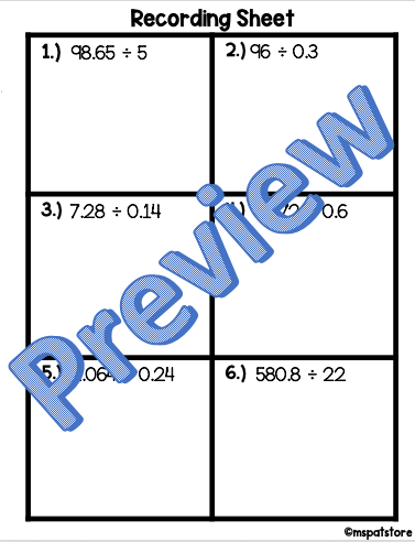 Black History Month Math Activity: Dividing Decimals
