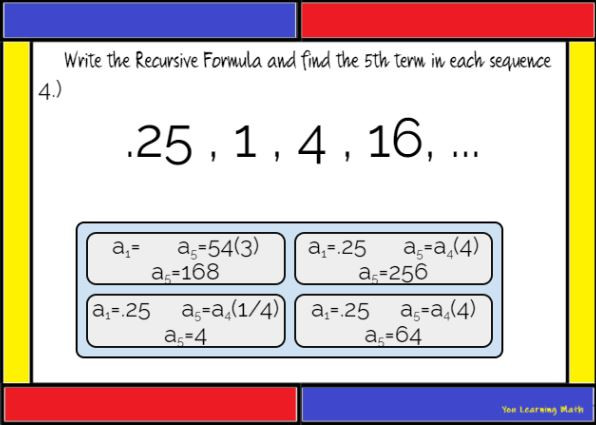 Geometric Sequences: Recursive and Explicit Formulas - Google Forms ...