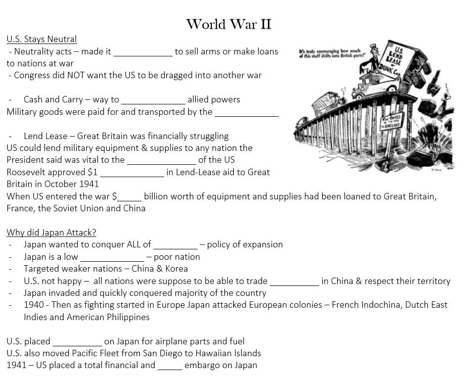 WWII Notes & PPT - Editable - US History Notes for World War II ...