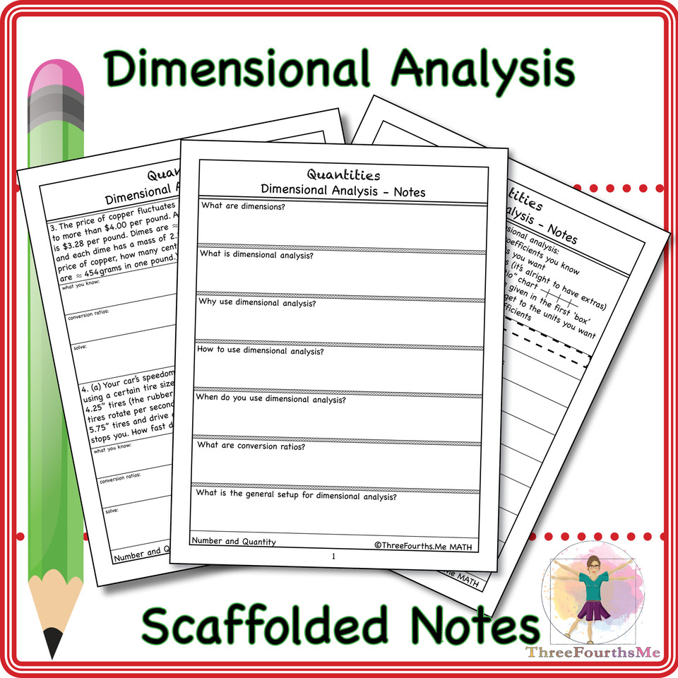 Dimensional Analysis Scaffolded Notes - Amped Up Learning