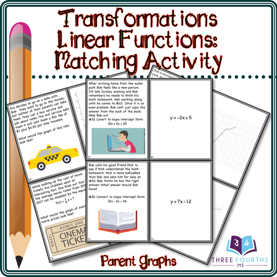 Transformations of Linear Functions Matching Activity - Amped Up Learning