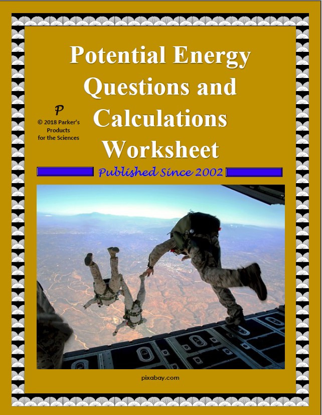 Potential Energy Questions and Calculations Worksheet Amped Up Learning