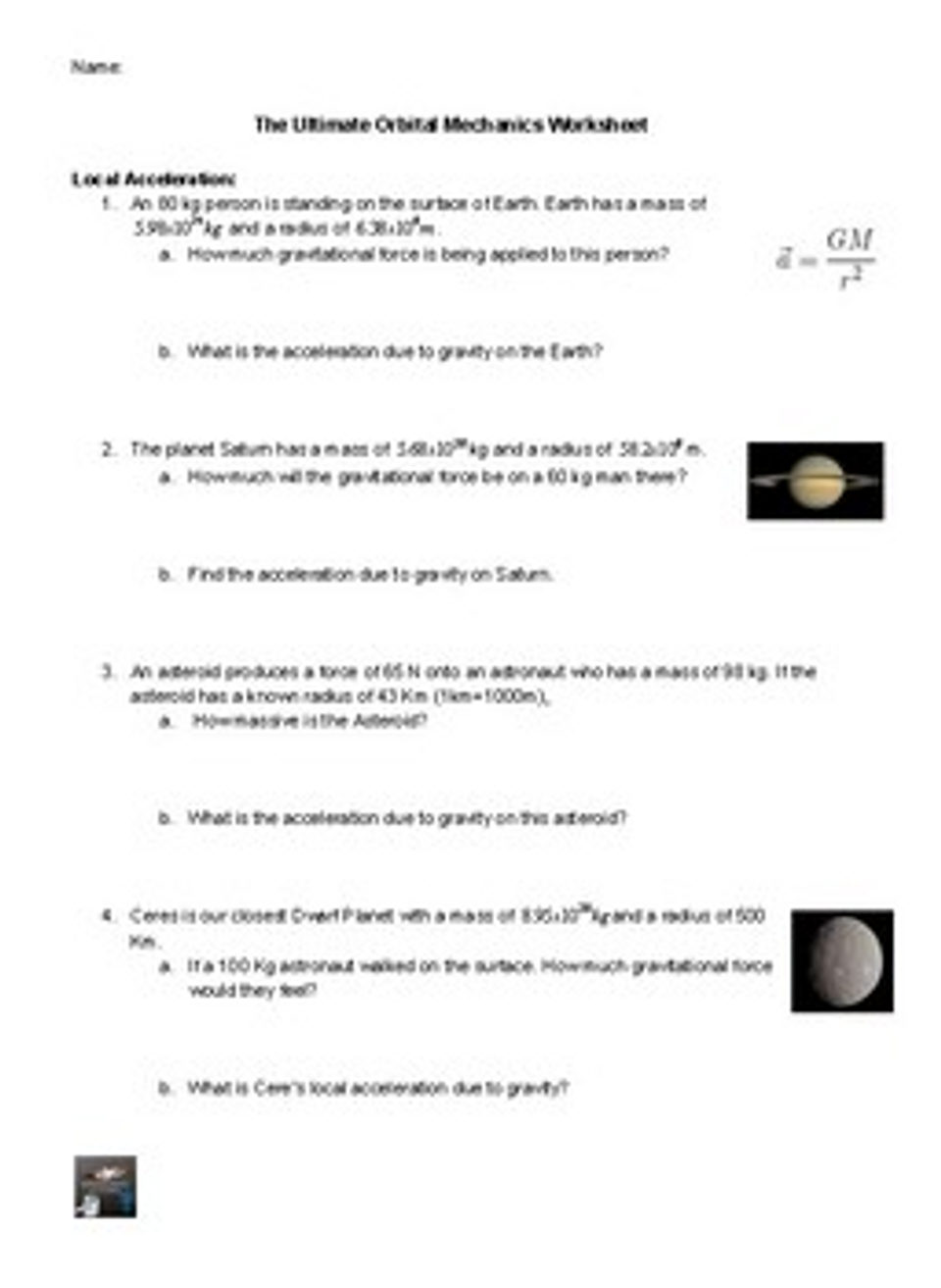 The Ultimate Orbital Mechanics Worksheet - Amped Up Learning