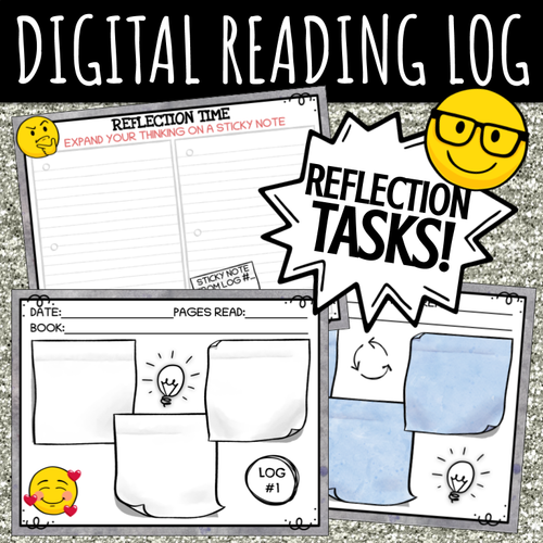 Digital Reading Log and Reflection Journal with Emojis