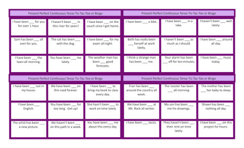 Present Continuous Tense Legal Size Photo Tic-Tac-Toe-Bingo Game - Amped Up  Learning