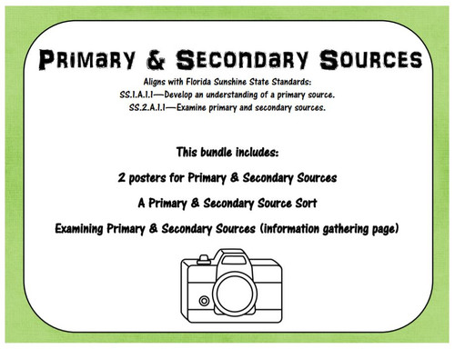 Primary and Secondary Sources Bundle - Amped Up Learning