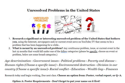 Unresolved Problems and possible Solutions Activity Distance Learning ...