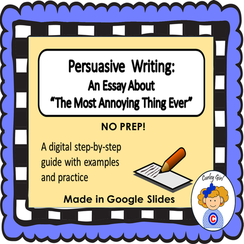 Google Slides Digital Persuasive Writing Practice: The Best Job in