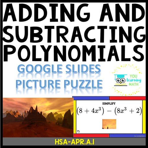 Adding and Subtracting Polynomials: Google Slides Picture Puzzle - 20 ...