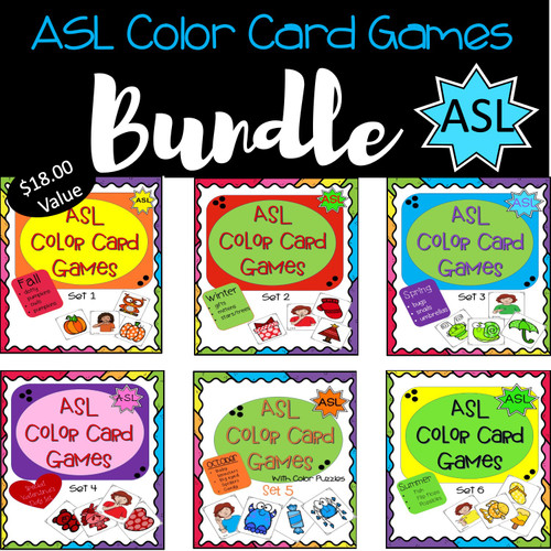ASL Color Card Games Bundle - Amped Up Learning