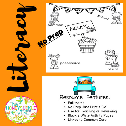 Fall Nouns No Prep Activities - Amped Up Learning