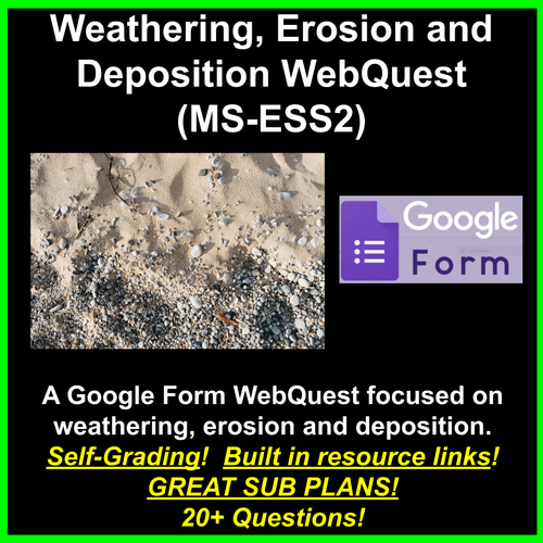 Weathering, Erosion and Deposition WebQuest (MSESS2) Great sub plans!