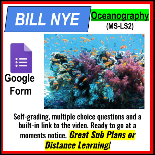 Bill Nye - Oceanography MS-LS2 (Great sub plans or distance learning!)