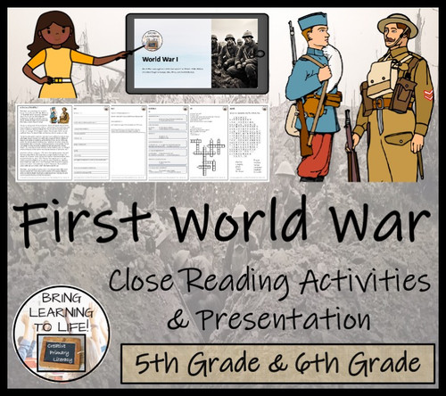First World War Close Reading Comprehension Activities | 5th Grade ...
