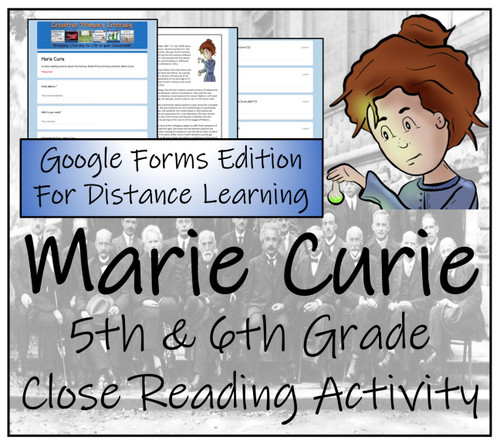 Marie Curie Close Reading Activity Digital & Print | 5th Grade & 6th ...